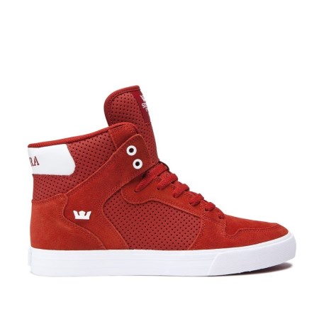 Supra Vaider Mens High Tops Shoes Red UK 65HJG